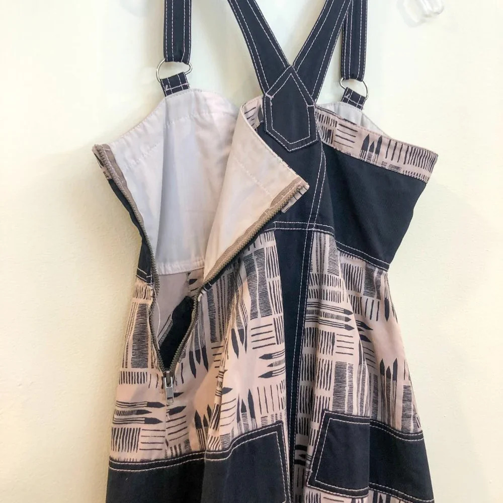 Marc Jacobs Designer Overalls Bubble Patchwork Patterned Mini Dress Women's 4 - Picture 9 of 10